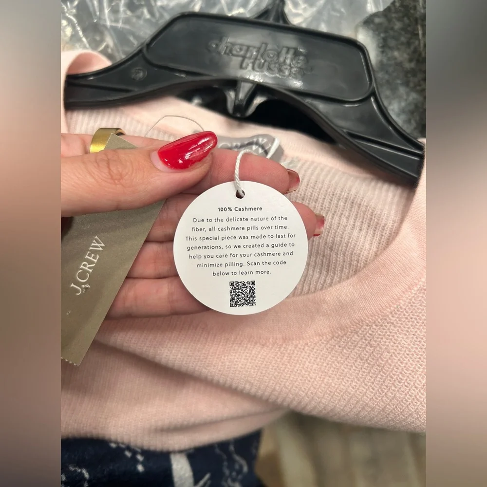 J.Crew NWT Ribbed featherweight cashmere T-shirt in Pink - Picture 7 of 10